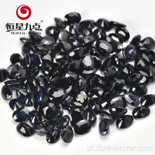 Forma oval natural chinês Preto Sapphire Gemstone